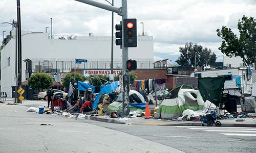 Homeless on the streets of Los Angeles