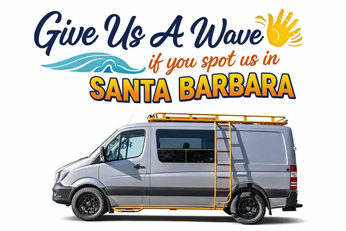 TPPU van - Give us a wave if you see us in Santa Barbara County