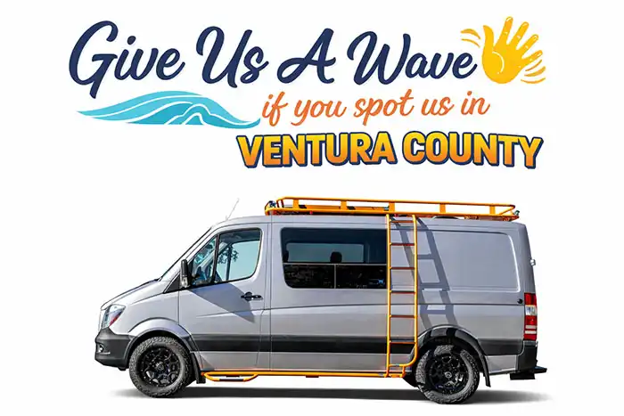 TPPU van - Give us a wave if you see us in Ventura County